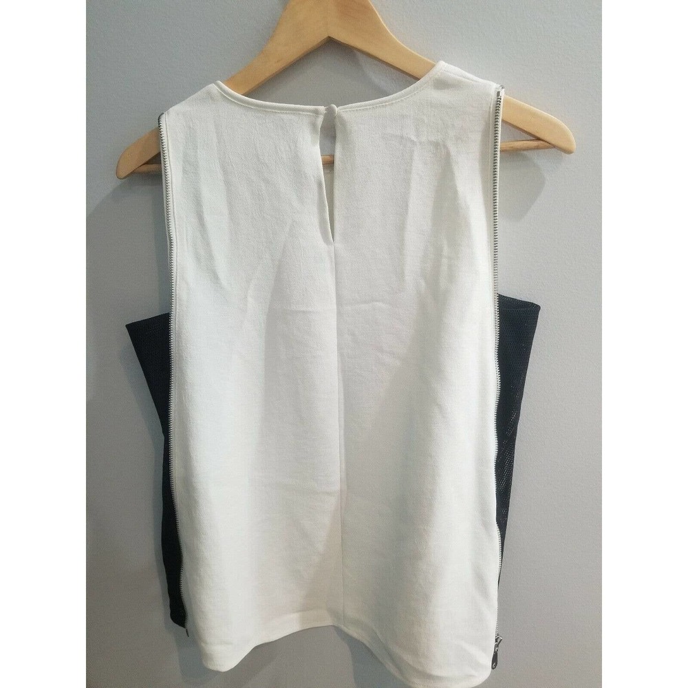 REBECCA MINKOFF MESH TOP OFF WHITE "AVENIDA" TOP ZIPPER XS - Picture 8 of 14